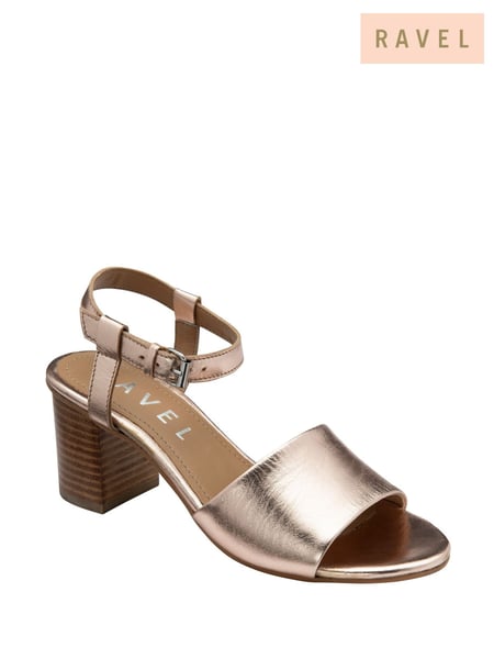 Ravel Gold Leather Peep-Toe Sandals (F15800) | € 101
