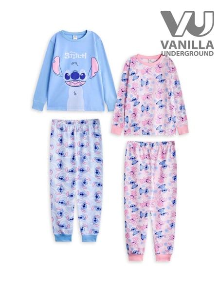 Vanilla Underground Pink Girls Disney Stitch Pyjamas 2 Pack (F17044) | € 53