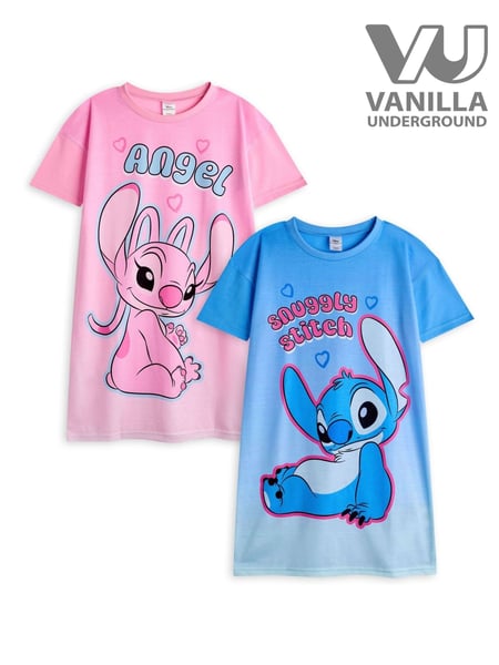 Vanilla Underground Pink Girls Disney Stitch Night Dress 2 Pack (F17046) | € 31