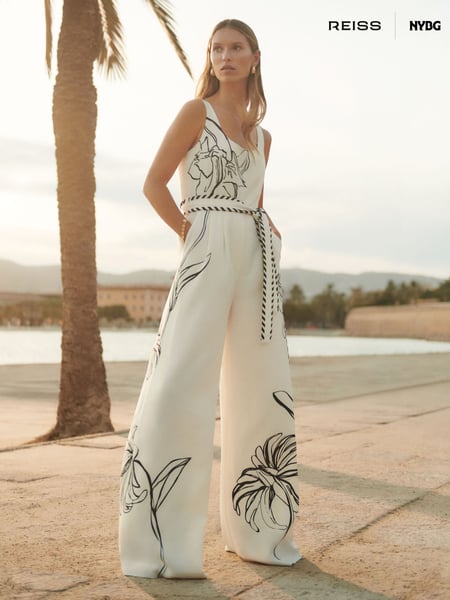 Reiss Ivory/Black Kinsley Reiss | NYBG Floral-Print Jumpsuit (F18095) | € 621