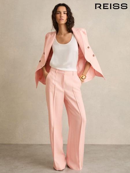 Reiss Pink Magda Wide-Leg Suit Trousers (F18105) | € 262