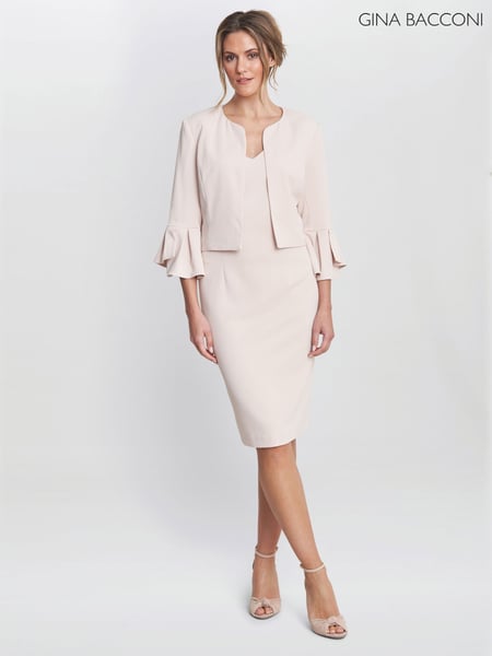 Gina Bacconi Pink Gigi Moss Crepe Bolero (F19313) | € 218
