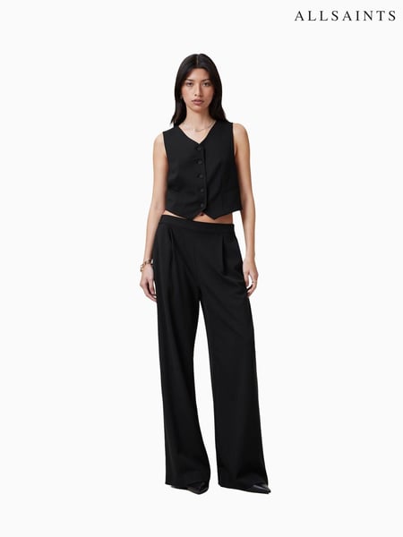 AllSaints Black Aleida Wide Leg Trousers (F20358) | € 217