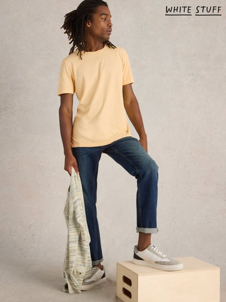 White Stuff Yellow Abersoch Short Sleeve 100% Cotton T-Shirt (F20580) | € 38