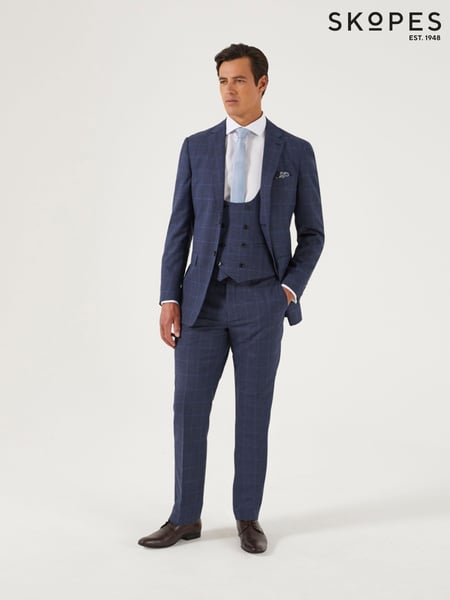 Skopes Blue Slim Fit Anello Check Suit Jacket (F20672) | € 172