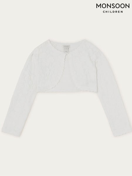 Monsoon White Emilia Lace Scallop Cardigan (F21120) | € 39 - € 45