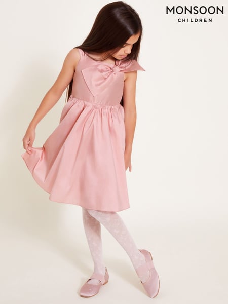 Monsoon Pink Freya Bow Detail Taffeta Dress (F21139) | € 62 - € 69
