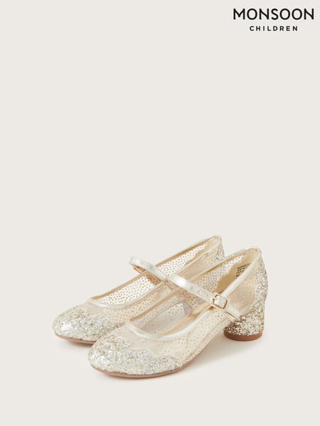 Monsoon Gold Annabelle Glitter Mesh Heels (F21177) | € 45 - € 51