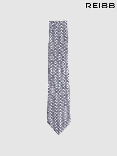 Reiss Soft Pink Caruso Silk Geometric-Print Tie (F22223) | € 106