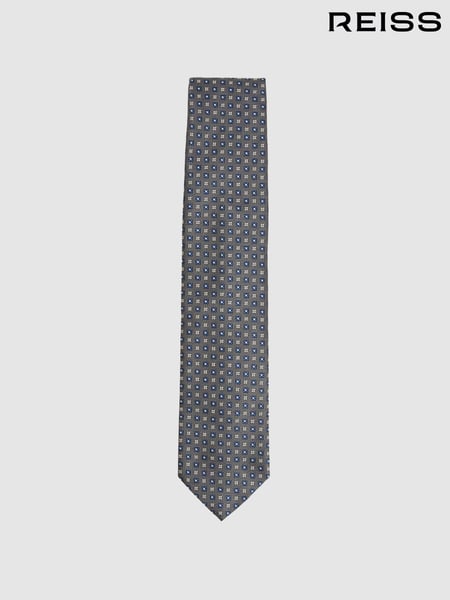 Reiss Charcoal Pelosa Foulard Silk Blend Floral Print Tie (F22236) | € 90