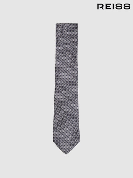 Reiss Navy Caruso Silk Geometric-Print Tie (F22251) | € 106