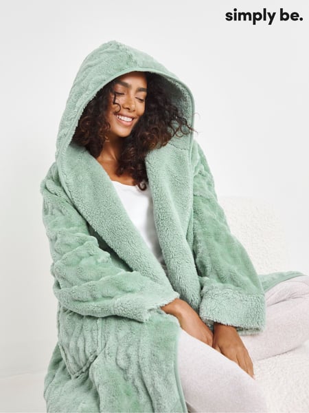 Simply Be Green Oversized Pretty Secrets Fleece Cardigan (F22481) | € 50