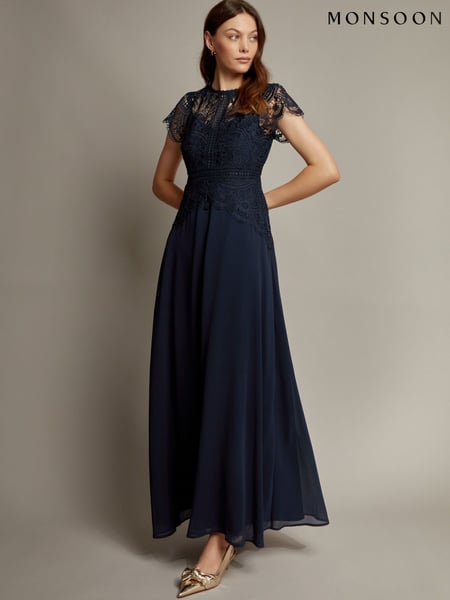 Monsoon Blue Monica Lace Maxi Dress (F22748) | € 234
