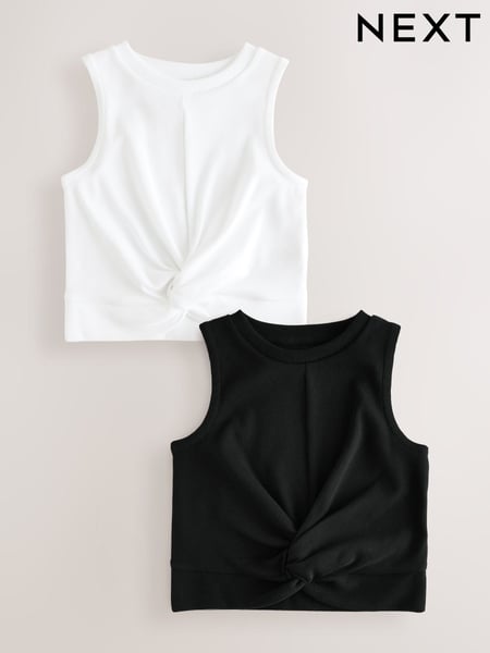 Black/White Wrap Front Rib Vests 2 Pack (3-16yrs) (F22994) | € 21 - € 30