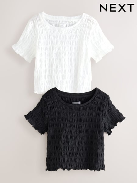Black/White Textured T-Shirt 2 Pack (3-16yrs) (F22995) | € 20 - € 28