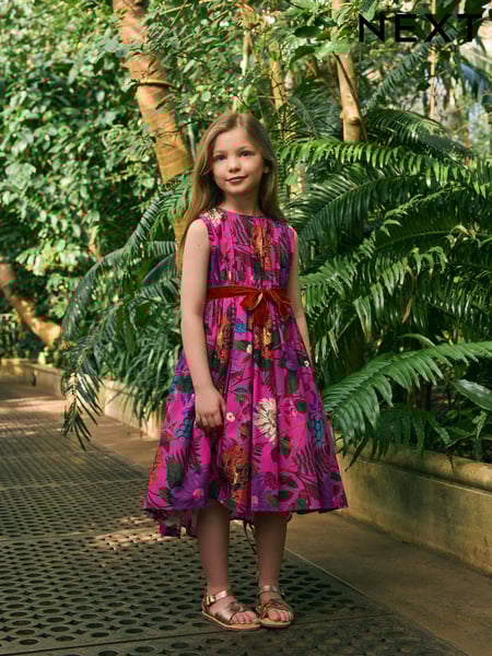 Hot Pink Floral Kew Collection Prom Dress (3-12yrs) (F24607) | € 60 - € 65