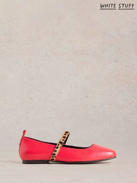 White Stuff Pink Minnie Strap Leather Ballerina Shoes (F25146) | € 98