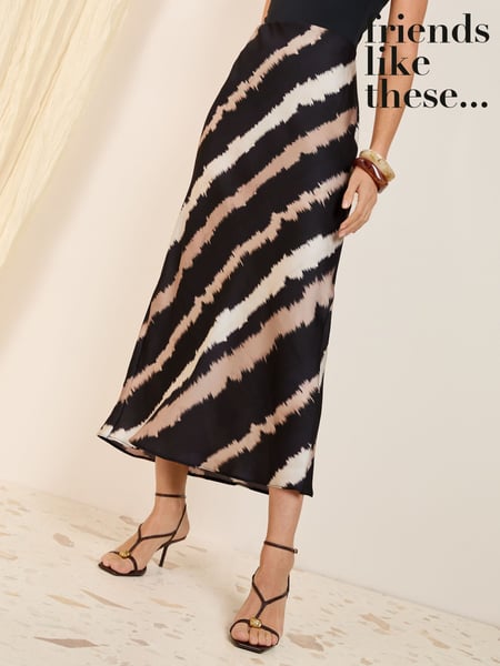 Friends Like These Black Ombre Ombre Satin Maxi Skirt (F25510) | € 55