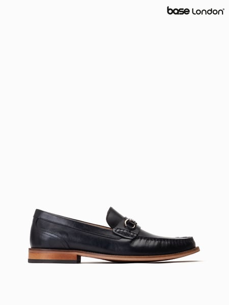 Base London Madison Slip-On Black Loafers (F25578) | € 106