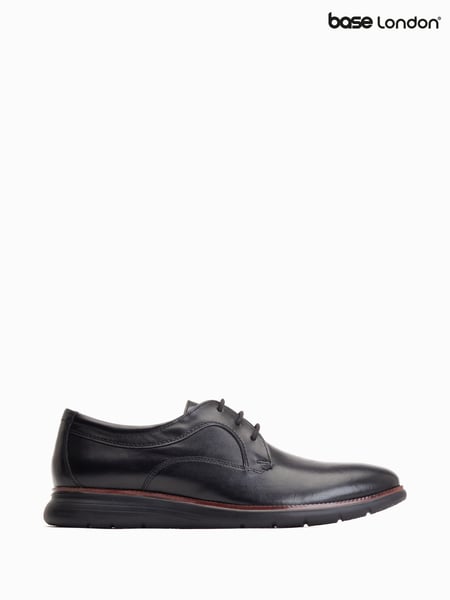 Base London Wing Lace-Up Derby Black Shoes (F25601) | € 106
