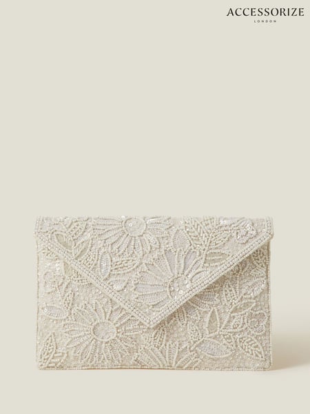 Accessorize White Bridal Embellished Clutch Bag (F25831) | € 47