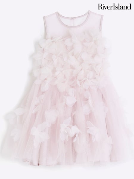 River Island Pink Girls Embellished Tulle Dress (F27701) | € 78