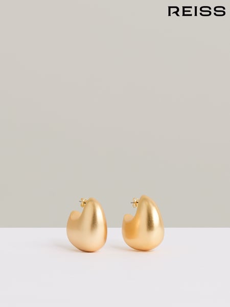 Reiss Gold Tone Calla Curve Scoop Earrings (F27987) | € 90