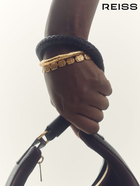 Reiss Gold Tone Millie Molten Square Bracelet (F27989) | € 106