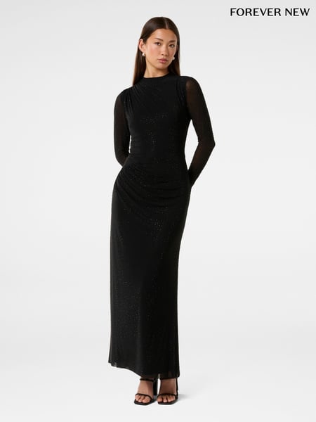 Forever New Black Nina Heat Seal Maxi Dress (F29650) | € 140