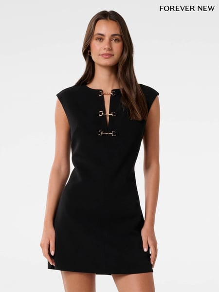 Forever New Black Clover Snaffle Detail Mini Dress (F29654) | € 140