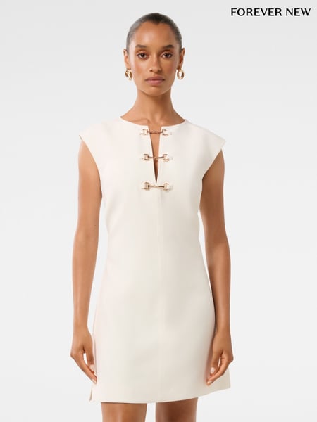 Forever New White Clover Petite Snaffle Detail Mini Dress (F29675) | € 140