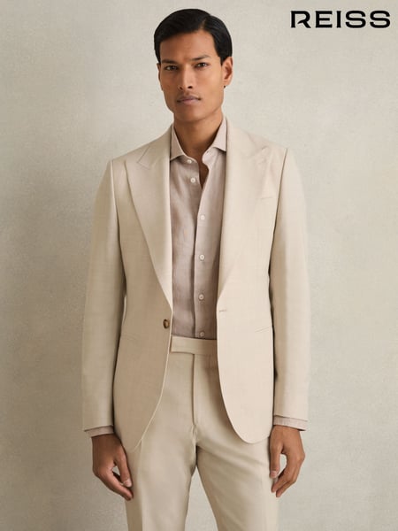 Reiss Stone Belmont Sb Single-Breasted Textured Blazer Slim-Fit With Wool (F29681) | € 512