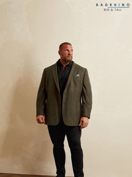 BadRhino Big & Tall Brown Tweed Checked Suit Jacket (F29689) | € 187