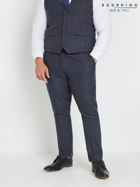 BadRhino Big & Tall Blue Checked Suit Trousers (F30000) | € 92