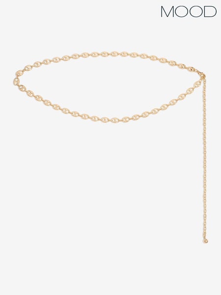 Mood Gold Tone Polished Button Link Chain Belt (F30754) | € 28