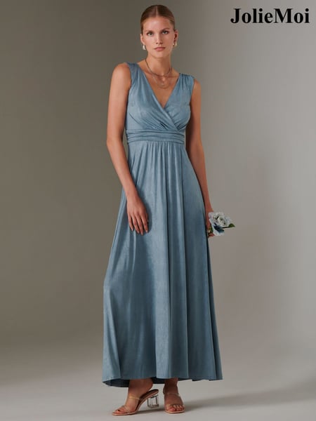 Jolie Moi Blue Ella Wrap Bodice Jersey Dress (F31381) | € 133