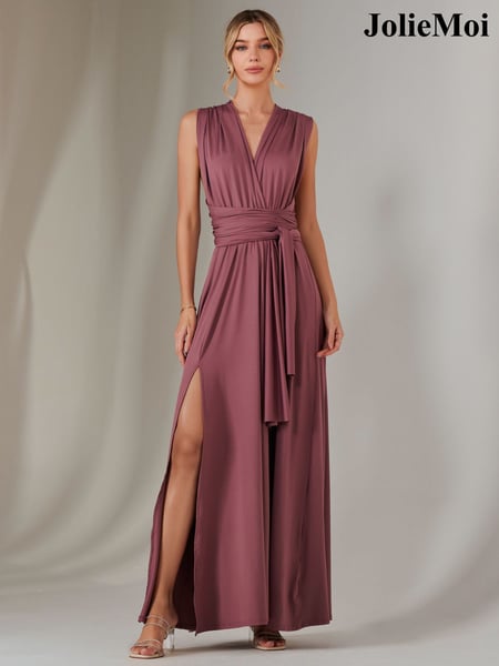 Jolie Moi Purple Halter Neck Maxi Bridesmaid Dress (F31517) | € 122