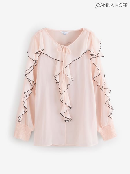 Joanna Hope Cream Crinkle Ruffle Blouse With Contrast (F31652) | € 43
