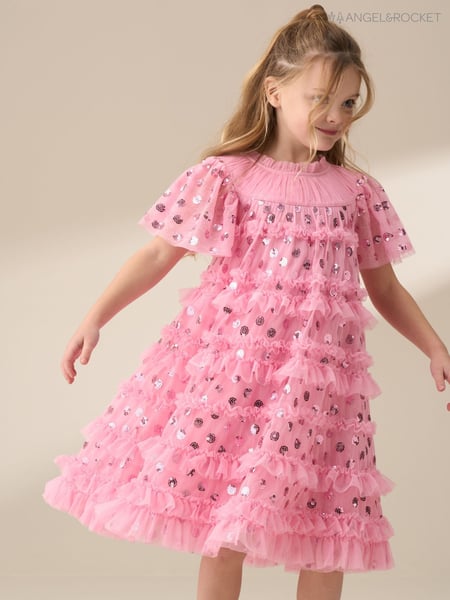 Angel & Rocket Pink Bea Mesh Frill Dress (F32334) | € 70 - € 81