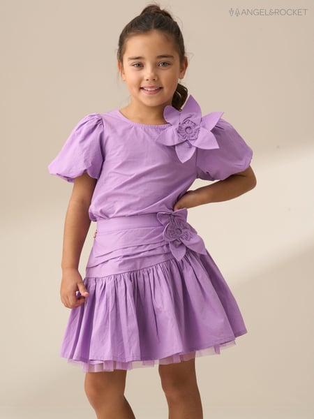 Angel & Rocket Purple Roxie Corsage Woven 100% Cotton Skirt (F32386) | € 44 - € 55