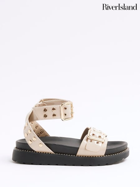 River Island Brown Girls Eyelet Strap Chunky Sandals (F34277) | € 37