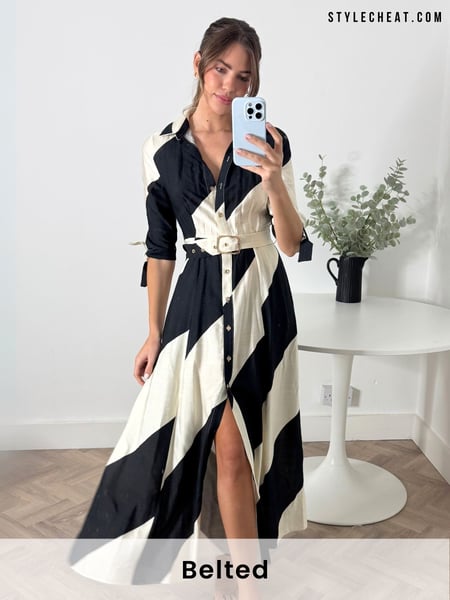 Style Cheat Black Daphne Belted Shirt Dress (F34301) | € 90