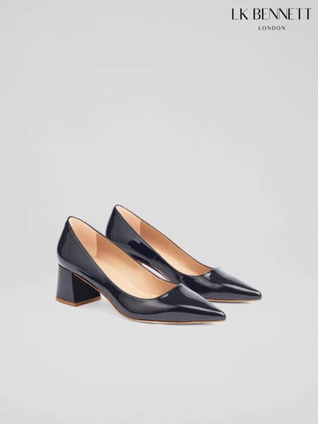 LK Bennett Black Sloane Patent Pointed Black Courts (F34727) | € 357