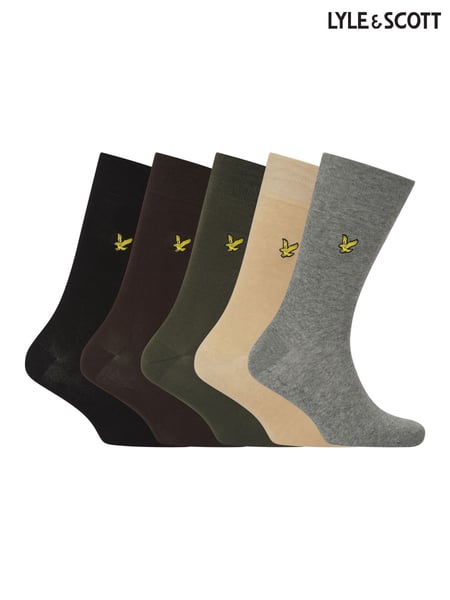 Lyle & Scott Black Liam Cotton Socks 5 Pack (F34780) | € 36