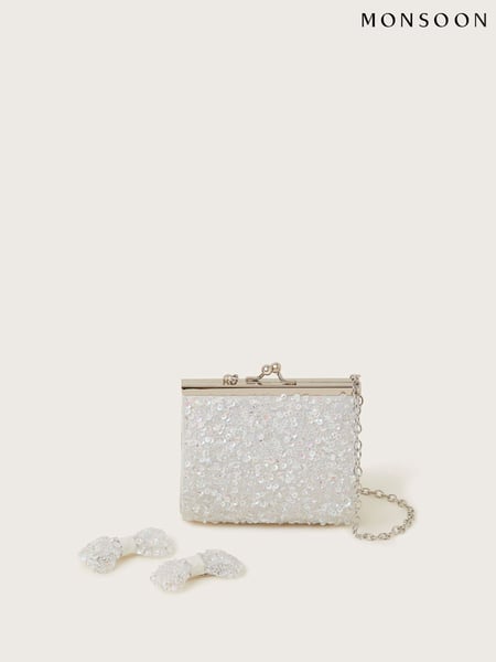 Monsoon White Luella Dazzle Bag and Hair Clips Set (F35837) | € 34