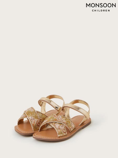Monsoon Natural Embellished Metallic Sandals (F35884) | € 39 - € 45