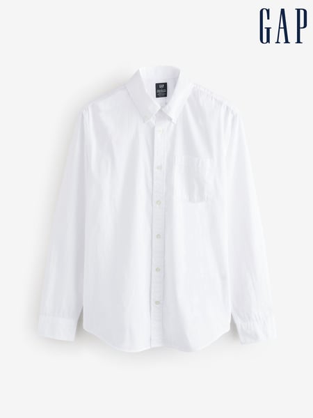 Gap White All Day Regular Fit Long Sleeve Poplin Shirt (F35975) | € 62
