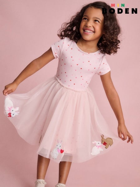 Boden Pink Ami Appliqué Tulle Dress (F36344) | € 59 - € 68