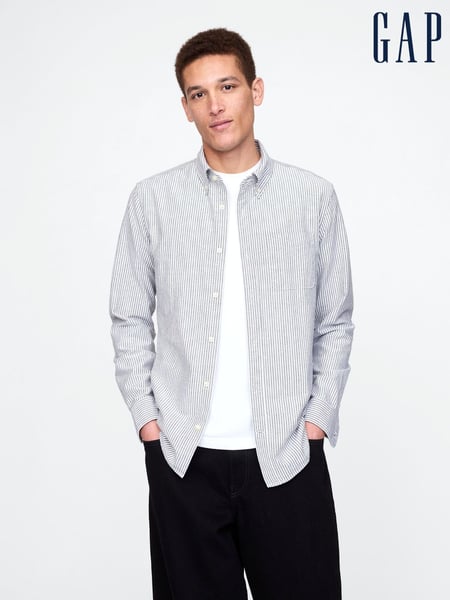 Gap Blue Stripe Regular Fit Long Sleeve Oxford Shirt (F36526) | € 62