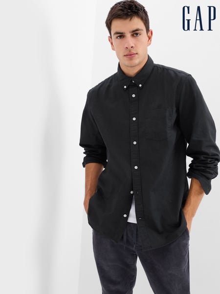 Gap Black Regular Fit Long Sleeve Oxford Shirt (F36538) | € 62